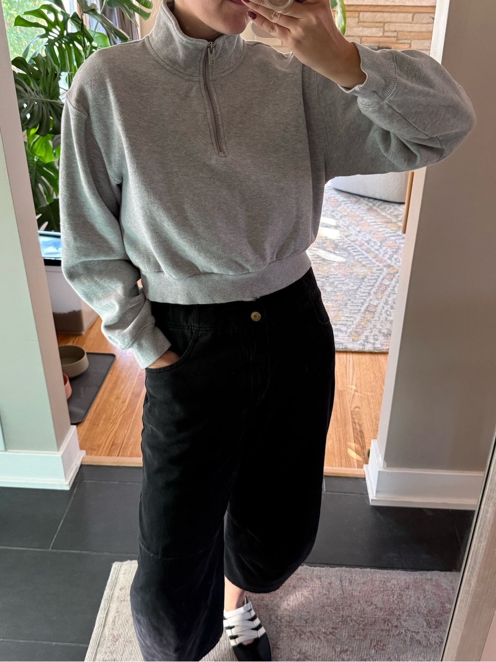 TNA Cozy-AF cropped funnel-neck sweatshirt - size M